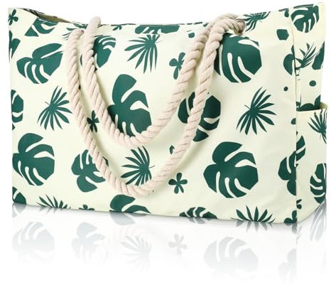 Halinuia Strandtasche XXL Große Badetasche Wasserdichte Strandtasche mit Reißverschluss Beach Bag für Strand, Pool, Fitnessstudio, Reisen, Picknick