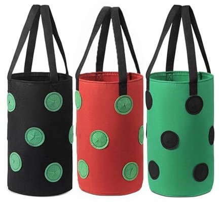 Bolsillo de Planta Colgante Vertical Bolsa de tela for flores, bolsa for cultivo de fresas, maceta for plantas, maceta colgante de pared, verduras verticales, patatas, invernadero, herramientas de jar