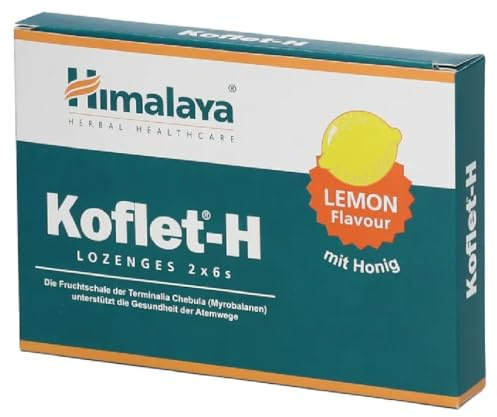 Himalaya - KOFLET - Koflet-H | Pastilles pour apaiser la gorge avec du miel et des extraits naturels - 12 pastilles - Goût citron
