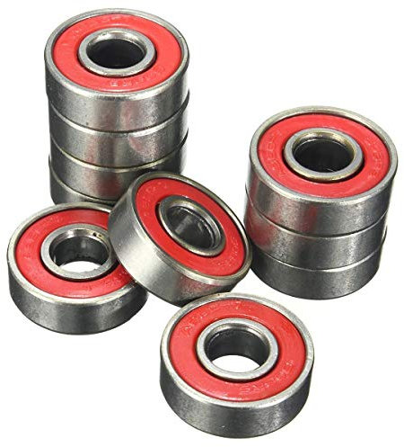 10 Teile/satz 608 RS Skateboard Lager ABEC-5 Inline Roller Skate Radlager Rot Versiegelte Welle Skateboard Radlager Größe 21x21x7mm