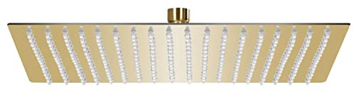 Regenbrause Edelstahl 50x50 cm Quadrat Golden, ZEYUAN Duschkopf, Regendusche, Regenduschkopf, Shower Head - SPU:147712