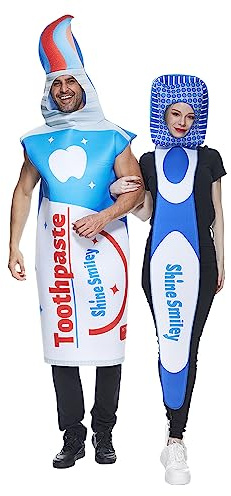 EraSpooky Spazzolino da denti e dentifricio Costume Coppia Halloween Fancy Dress Adulto Unisex Set da 2 pezzi