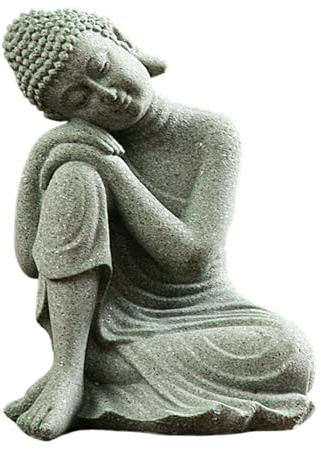SunaOmni Buddha-Statue, Mini-Buddha, schlafender Buddha, meditierendes Zubehör für Zen-Garten, Stil 1, Zen-Garten-Dekor, Buddha-Dekor, Kleiner Buddha aus Sandstein