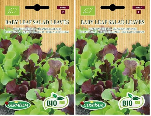 Germisem Orgánica Baby Leaf Salad Leaves Semillas de Lechuga 2 g (Paquete de 2)