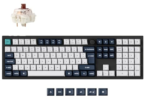 Keychron Q6 Max QMK/VIA Bluetooth Wireless /2,4 GHz/USB-C Wired Custom Mechanical Keyboard, DE-ISO Full Size Programmable Knob RGB Backlit Hot-Swappable Gateron Brauner Schalter
