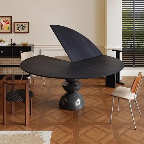 Mesa Redonda Plegable Mesa Plegable Negra con Tablero Redondo, Mesa Plegable en Cuatro Partes Que Ahorra Espacio, Solo Tablero de Madera, Mesa de Banquete Plegable, Tablero de Tablero Plegable Sin Pat