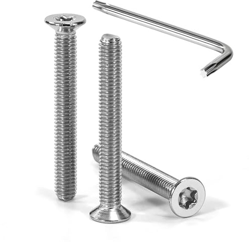 Tunejoy 30 Stück Senkkopfschrauben Torx M5 x 40 mm Senkschrauben Edelstahl A2 V2A Maschinenschrauben Senkkopf Innensechskant Vollgewinde mit T25 Inbusschlüssel