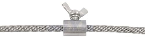 Drahtseilklemmen, 4 Stück, 304 Edelstahl, Handschraubenklemme, Drahtseilbefestigungen, Schmetterlingsschnalle for 2, 3, 4, 5, 6, 8, 10, 12, 14 mm Stahldraht, Drahtseilklemmen (für 8 mm Draht)(For 12mm