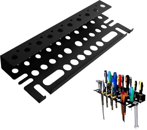 ROSYLEVE Organisateur d'outils Assemblé Mural 40cm porte-outil Mural d'outil Métallique d'outils de Roulement pour Tournevis, clé, Support de Marteau, outil à main pour atelier, hangar, gara