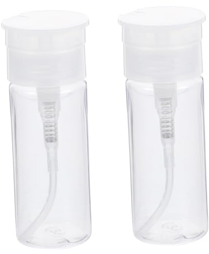 SHERCHPRY 2pcs 100ml Refillable Portable Storage Bottles Press Dispensing Cosmetic Containers Travel Cleansing Water Pump Bottles for Toiletries and Skincare
