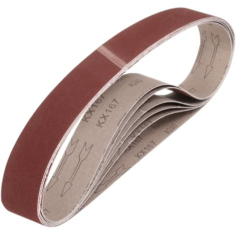 QUARKZMAN 50mm x 915mm Nastri Abrasivi, 6Pz 240 Grana Carta Vetrata per Levigatrice Ossido di Allumina Per Lavorazione Legno, Lucidatura Metalli, Affilatura Coltelli