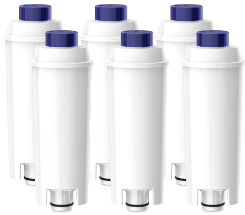 Vorpore 6 filtres à eau pour machine à café, compatibles avec les modèles Delonghi Magnifica S, Dinamica, ECAM, ESAM, ETAM, BCO et EC, adoucissent l'eau et réduisent les dépôts de calcaire