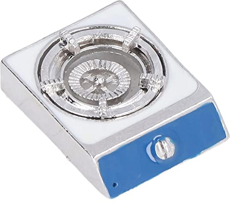 Gonetre Utensili da Cucina in Miniatura, Fornello a Gas, Giocattolo Realistico 1:12, Casa delle Bambole, Accessori da Cucina, Mini Fornello a Gas in Lega di Alta Qualità per Bambini