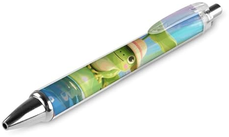 RTFGHJS Frog on Giant Lily Ballpoint Pens Retractable Ball Point Pens Smooth 0.5mm Medium Writing Pen Black Ink Pen for Men Women 1 PCS