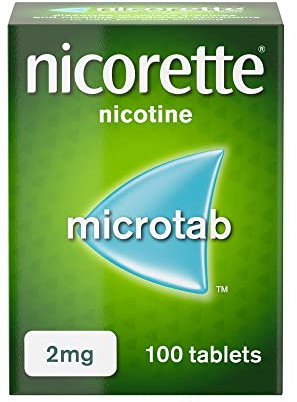 Nicorette Microtab 2mg Sublingual Tablet (100 Pieces), Smoking Cessation Aid to Actively Fight Withdrawal Symptoms, Sublingual Tablets to Help Stop Smoking