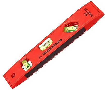 Torpedo Wasserwaage 20cm I Hultafors I Magnetische Wasserwaage mit 3 Libellen 45°/ 90°/ 180° I Made in EU I Ultra robust für diverse Messungen I 401853