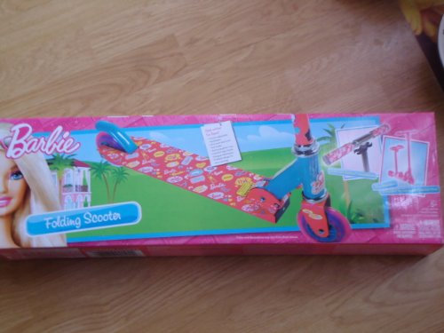 Barbie Folding Scooter Pink & Blue with Glitter Tires & barbie design