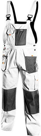 Salopette de travail Blanc/Gris professionnel, pantalon de peintre, Maurer Pantalon de peintre Salopette