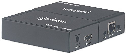 Manhattan 207959 HDMI Over IP Extender Kit Verstärkt 1080p-Signal mit Netzwerk-Switch und einzelnen Netzwerkkabel Schwarz