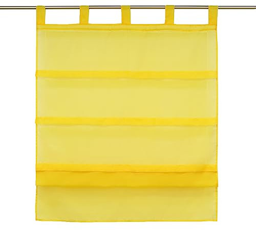 Joyswahl Voile Bistrogardinen Raffrollo mit Schlaufen »Oonagh« Schals Fenster Vorhänge BxH 80x140cm Gelb 1er Pack