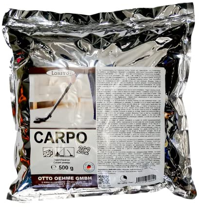 Lorito Carpo Teppichreiniger Pulver 500g | Teppich Reinigungspulver zum Absaugen von Teppichen, löst hartnäckige Flecken und Verunreinigungen, kurze Trockenzeit