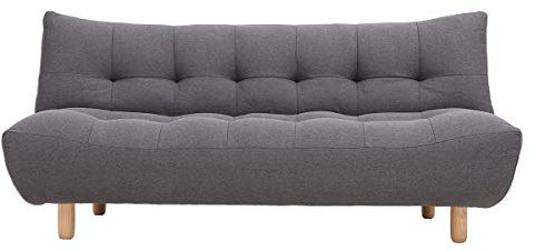 Miliboo Design-Schlafsofa skandinavisch Dunkelgrau und Eiche YUMI