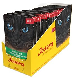 JOSERA Filet poulet avec canard (16 x 70 g) | Sachets fraicheur pour chat avec de savoureux morceaux de filet| Sans céréales | Nourriture humide Super Premium pour chat adulte | Lot de 16