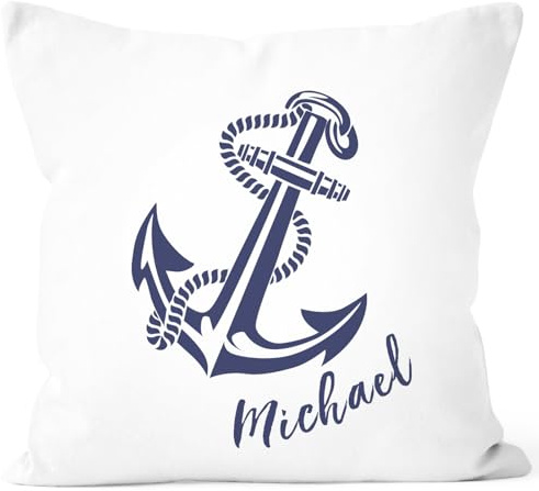 SpecialMe® Kissen-Bezug mit Namen Kissen-Hülle Namenskissen Baumwolle personalisierte Geschenke Dekokissen Weiss Unisize
