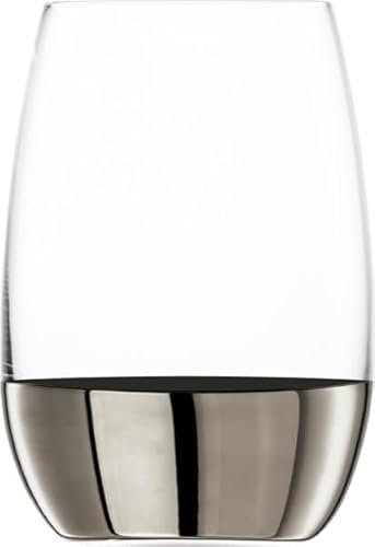EISCH Allround- & Weinbecher ELEVATE 340 ml 2er Set – Kristallglas mit echter Platinveredelung, Für Weißwein, Cocktails & Wasser, 2 Stück in Geschenkröhre, Handwäsche empfohlen, Platin