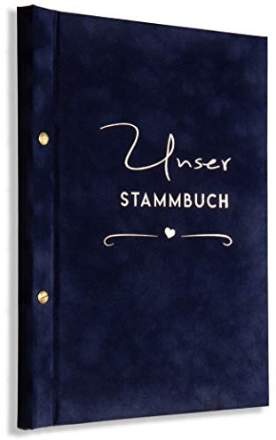 A4 Stammbuch Cara Blau Stammbuch der Familie Hochzeit Standesamt incl. 11 Prospekthüllen