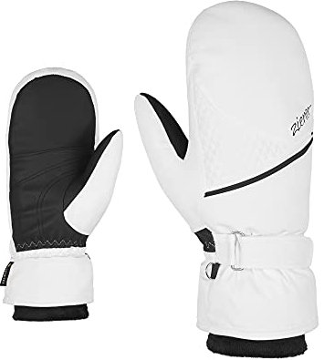 Ziener Damen Kiani Mitten Ski-Fäustling/Wintersport | wasserdicht atmungsaktiv warm Gore-Tex, white, 8,5