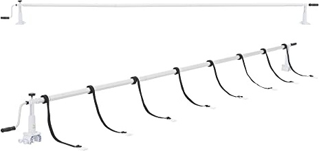 [en.casa] Pool Aufrollvorrichtung Oliveti 147-555 cm verstellbar Aufrollsystem mit Schiebern Aufroller für Solarplanen Poolplanen Aluminium