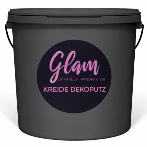 Farben Manufaktur Glam Kreide Rollputz bunt Streichputz Glitzerputz Kreidefarbe Dekoputz zum Rollen eingefärbt mit und ohne silber Glitzer 2in1 bunt 8kg, Farbe: grau rot