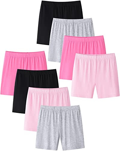 Adorel Short sous Robe Cycliste Leggings Court Fille Lot de 8 Noir, Gris, Rose, Rose Rouge 8 Ans (Taille Fabricant: 140)