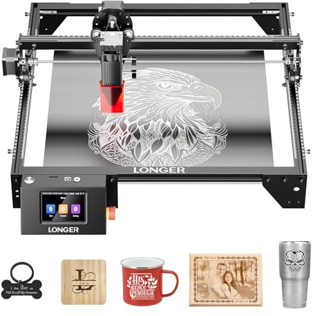 LONGER RAY5 Incisore Laser, Schermo Touch 3,5, Controllo APP/Offline, Scheda Madre 32 Bit, Taglio e Incisione Precisi, Area di Lavoro 400x400 mm, 10W