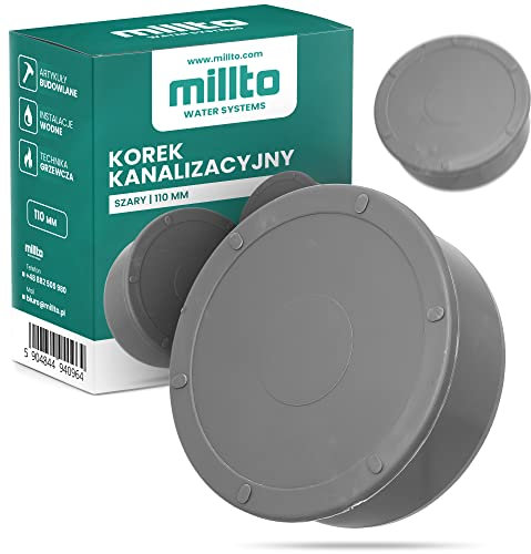 Millto™ Sleeve Plug HT Pipe Diameter DN 110 mm Grey | Waste Water Cap Plastic Drain Pipe Plastic Plug PVC PP Connection Piece Cover