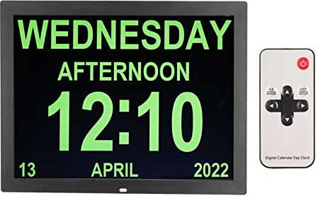 Orologio da Giorno Digitale da 15 Pollici, Orologio con Calendario Digitale per Anziani, Orologio da Parete Digitale con Ampio Display per Persone con Problemi di Vista, Prodotti