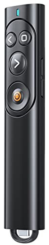 Kliplinc Presentador inalámbrico portátil de 2,4 G, mando a distancia, apuntador lateral, adecuado para la enseñanza, conferencias, conferencias, piezas de repuesto de ordenador, accesorios