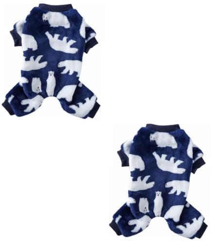 minkissy 2stücke Schlafanzug Für Hunde Atmungsaktive Und Warme Homewear Für Haustiere XL Korallenvlies Für Besondere Anlässe Und Fotoshooting Blauer Farbton