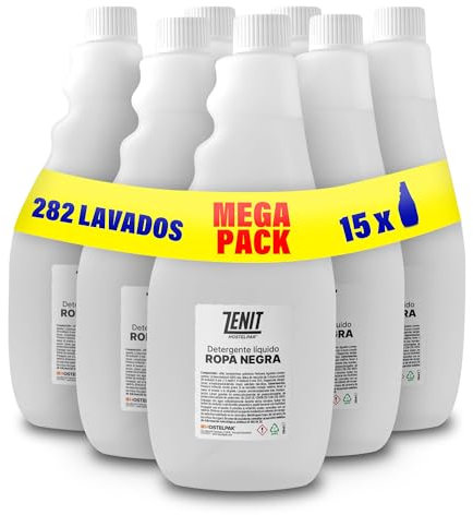 Hostelpak | 15 x 750ml - Flüssigwaschmittel Schwarze Kleidung, Professionelle Wäsche, Waschmittel Klassische Kleidung, Waschmittel zum Waschen von Kleidung