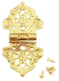 Scharnier Für Schranktür 1/2 Stk Antik Bronze Mini Spitzenscharnier Kleine dekorative Schmuck Holzkiste Schranktür Stoßscharniere mit Nägeln Möbel Accessor Scharniere Für Schranktüren (Color : 1PC go