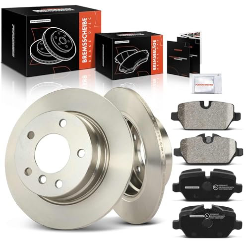 Frankberg Bremsensatz inkl. 2x Bremsscheiben + 4x Bremsbeläge Hinten Kompatibel mit 1er E81 116i 116d 1er E87 116i 116d 118i 118d Replace# 34216764647,34216855001