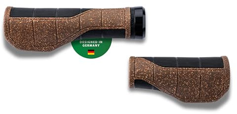 CONTEC Fahrrad-Griffe Merge City Comfort Kork, D3-Dreikomponenten Gummi, 96/140 mm, ergonomisch, für Citybikes, Hollandräder, G-Link-Kompatibel, Paar