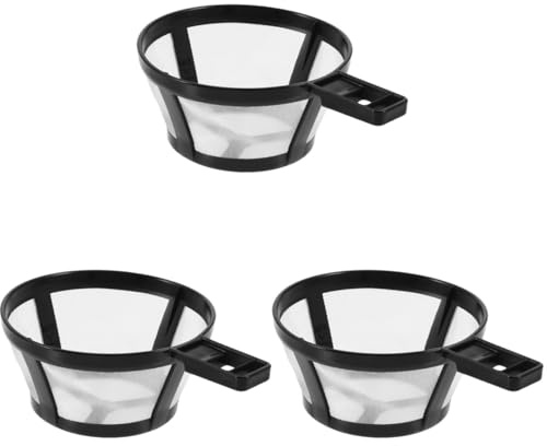 jojofuny 3 piezas filtro de máquina de café reutilizable colador malla cesta mango para cafetera fácil de limpiar parte de la máquina