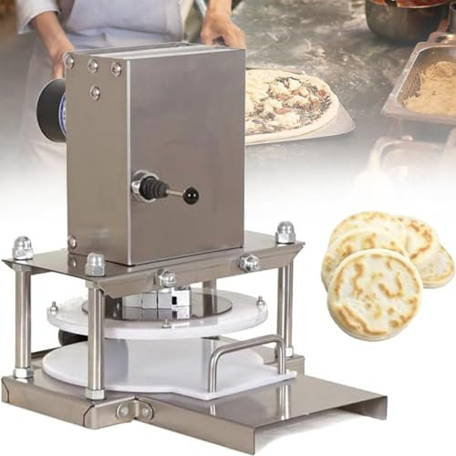 DDZJTPP Presse à Pâte à Pizza Semi Automatique en Acier Inoxydable,Presse à Pizza Commerciale,Presse à Tortilla électrique en Acier Inoxydable pour Pizza,Tarte,Tortilla,Pâtisserie,8.66inches