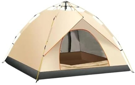 Tunnelzelte Automatisches, schnell zu öffnendes Außenzelt für 3–4 Personen, wasserdichtes Zelt, Camping, Familien-Außenzelt, leichtes, sofort aufbaubares biwakzelt(Creamy-2-3Person)