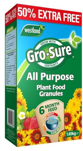 Gro-Sure All Purpose Slow Release Plant Food Dual Action Granules for Long-Lasting Blooms Slow Release Nutrients Ideal for Flowers, Fruits & Vegetables Feeds for 6 Months (1.65Kg Box)