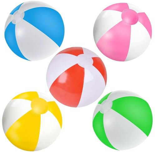5Pcs Inflatable Little Beach Ball for Kids Swimming Pool Toys, Blow Up Ball Water Recreation Balls Beachball for Summer Beach Toy