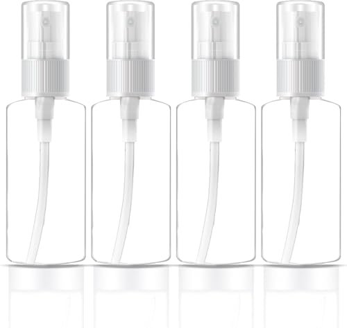 BNPHSIN 4Pcs Mini Spray Bottle, Small Spray bottle, Atomiser Spray Bottle, Reusable Plastic Mini Travel Sprayer Bottles Set, Small Refillable Containers for Traveling Make-up Skincare Cleaning
