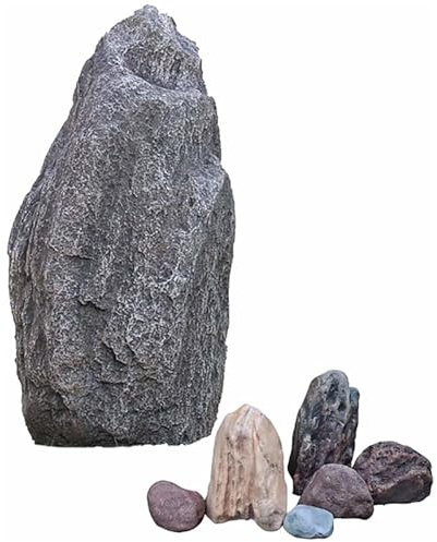 Rochers Artificiels for Paysage,Pierres Décoratives for Jardin,Grande Couverture Extérieure Creuse En Fibre Verre Imperméable for La Décoration Du Puits Jardin,Couverture Légère En Fausse Roche(35x26x